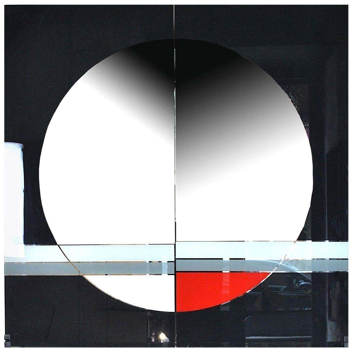 Eugenio Carmi Italian Graphic Designer Wall Mirror Morphos For Acerbis, 1980s photo for sale