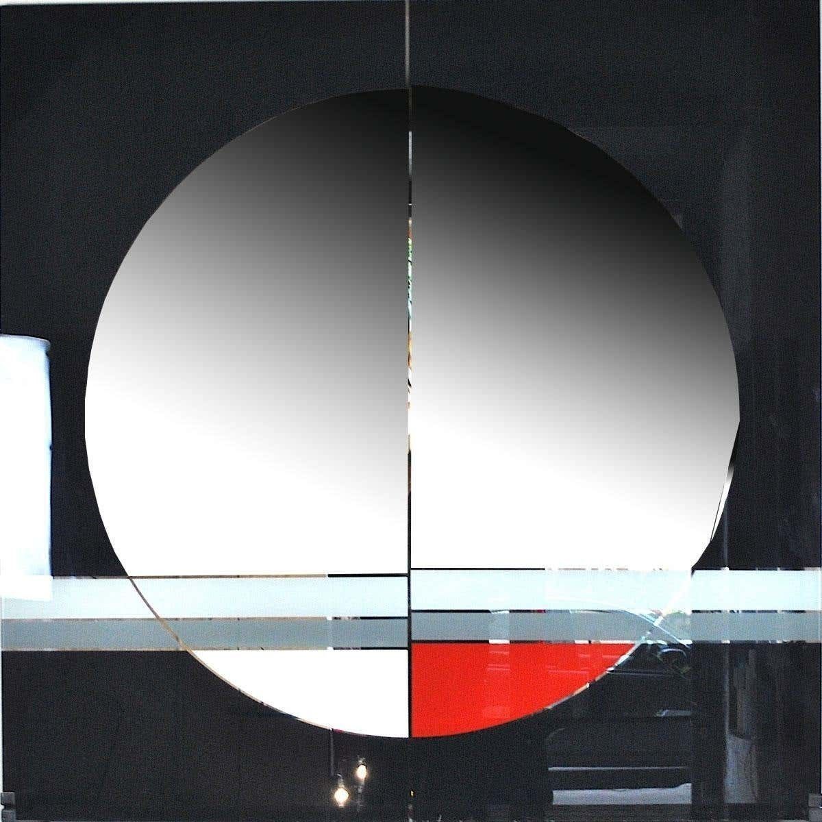 Eugenio Carmi Italian Graphic Designer Wall Mirror Morphos For Acerbis, 1980s photo Home Decor