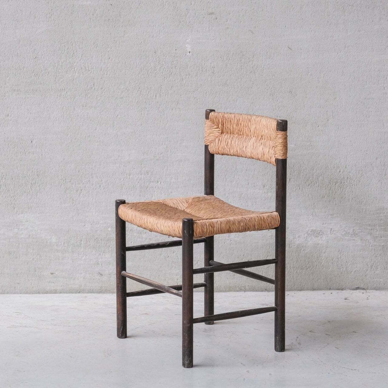 Set Of Three Charlotte Perriand 'Dordogne' Model Mid Century Dining Chairs photo furniture