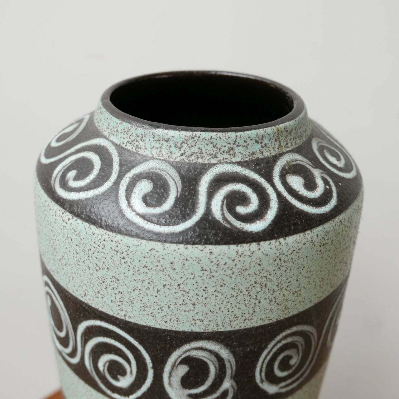 West German Green Ceramic Mid Century Vase photo vinterior