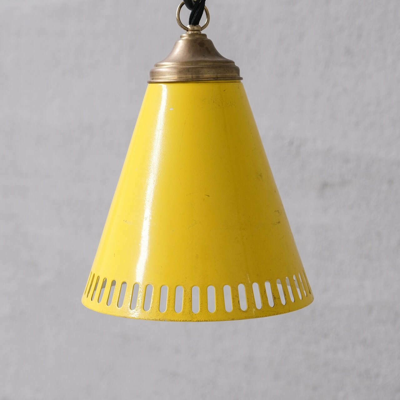 New Old Stock Mid Century Metal Pendant Shade Lights (6 Available) photo for sale