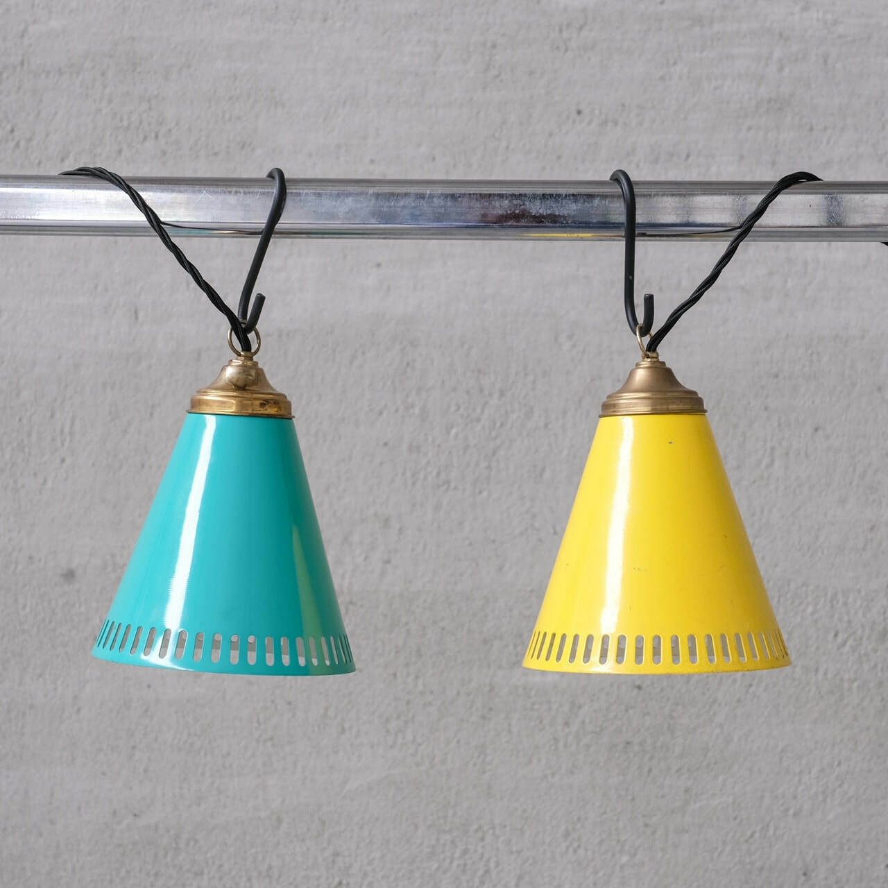 New Old Stock Mid Century Metal Pendant Shade Lights (6 Available) photo buy