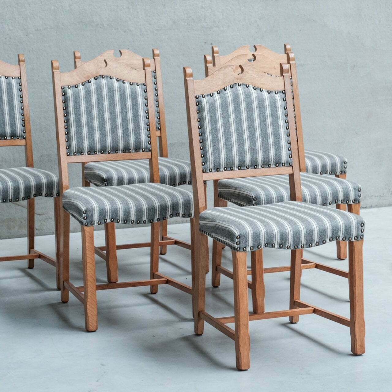 photo for sale Set Of Six Mid Century Danish Oak Dining Chairs