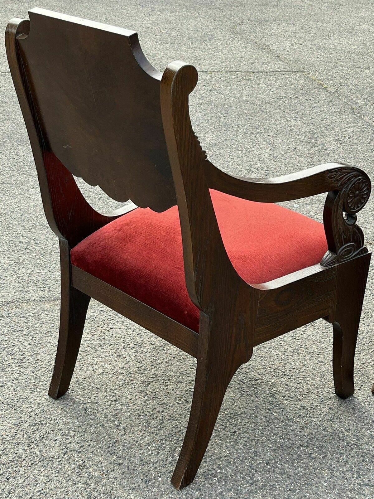 photo for sale French Mahogany Empire Style Pair Of Library Armchairs
