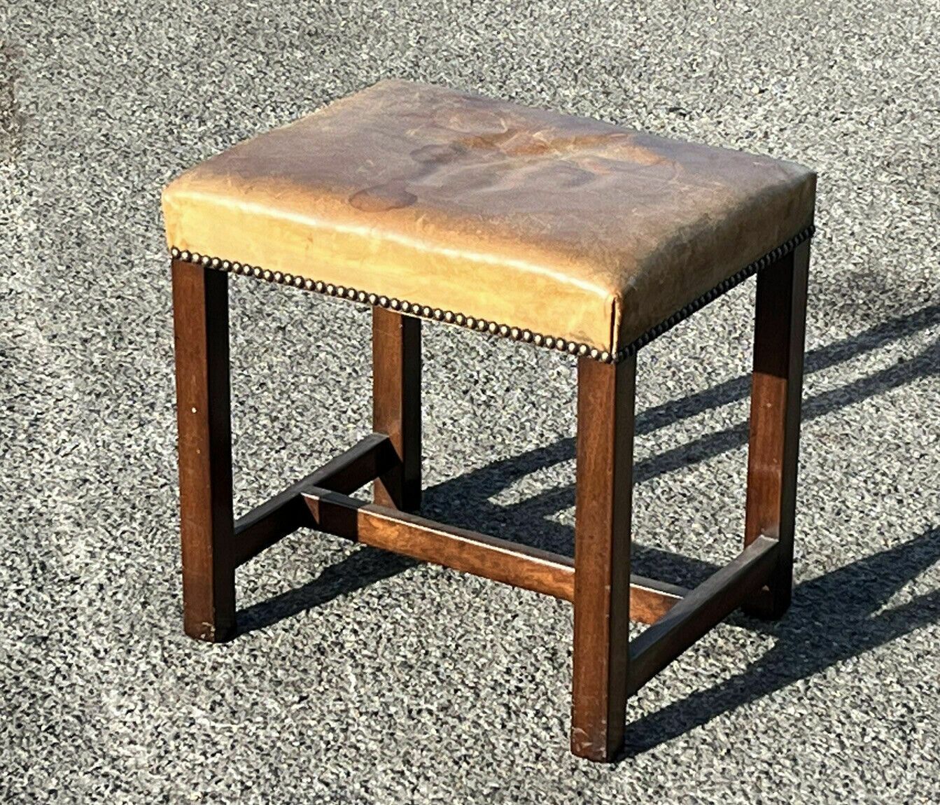 Tan Leather Foot Stool. Very Good Quality photo furniture