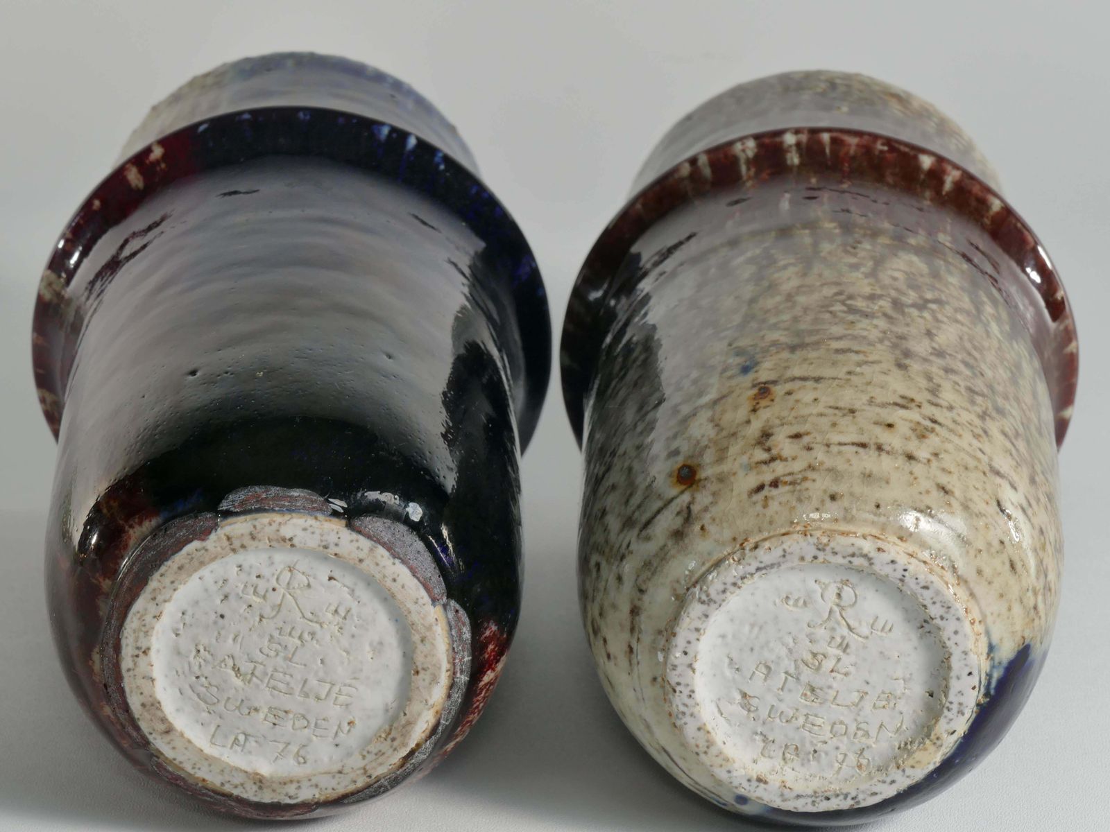 1289.0 Scandinavian Modern Set Of 2 Ceramic Vases, Sylvia Leuchovius, Rörstrand 1976 £1,288.86per Set photo
