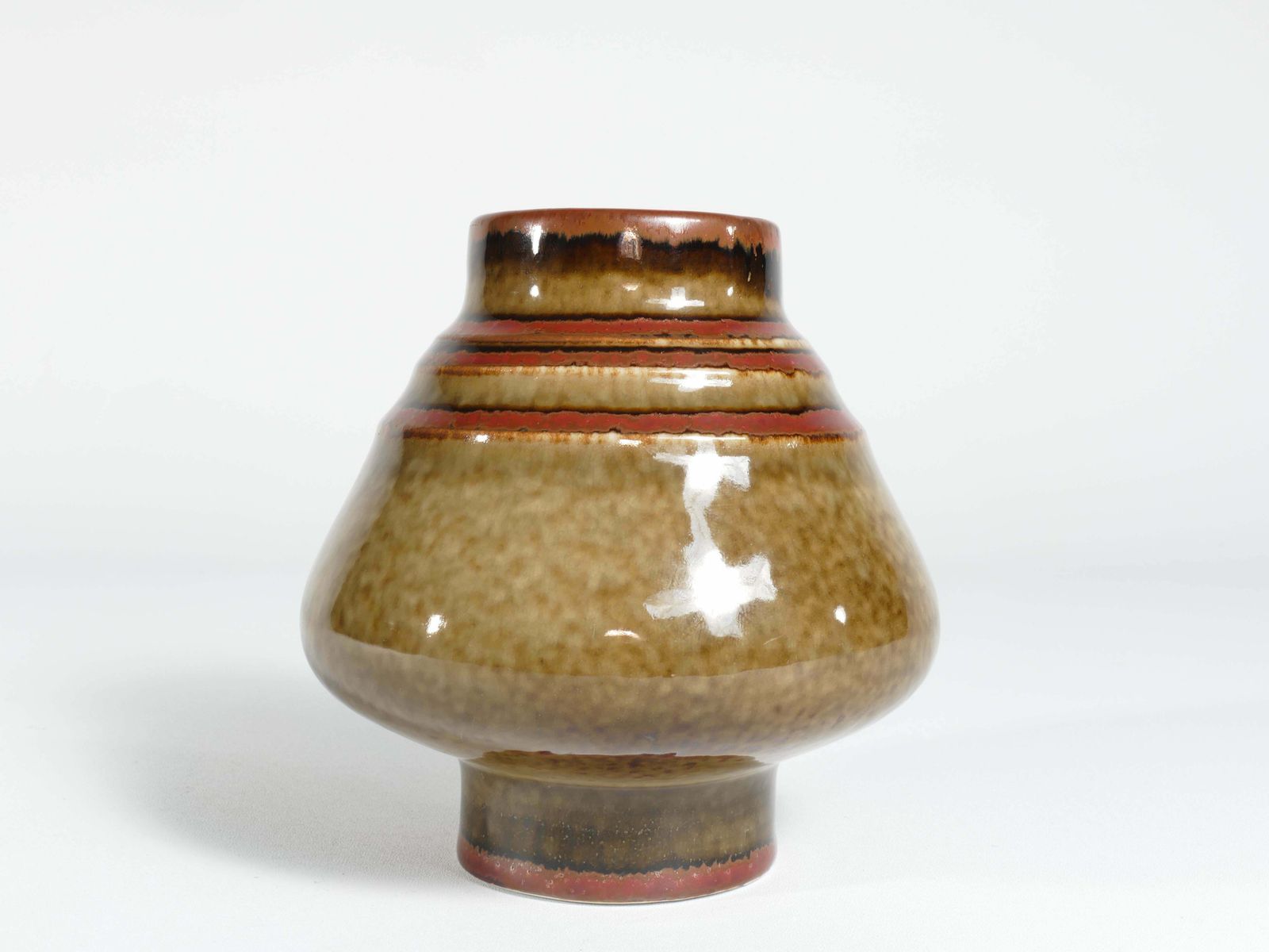 Mid Century Modern Stoneware Bamboo Vase, By Olle Alberius For Rörstrand, Sweden photo for sale
