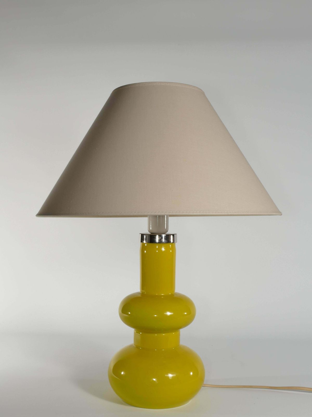Mid Century Modern Curvaceous Bright Yellow Glass Table Lamp By Orrefors, 1960s photo furniture