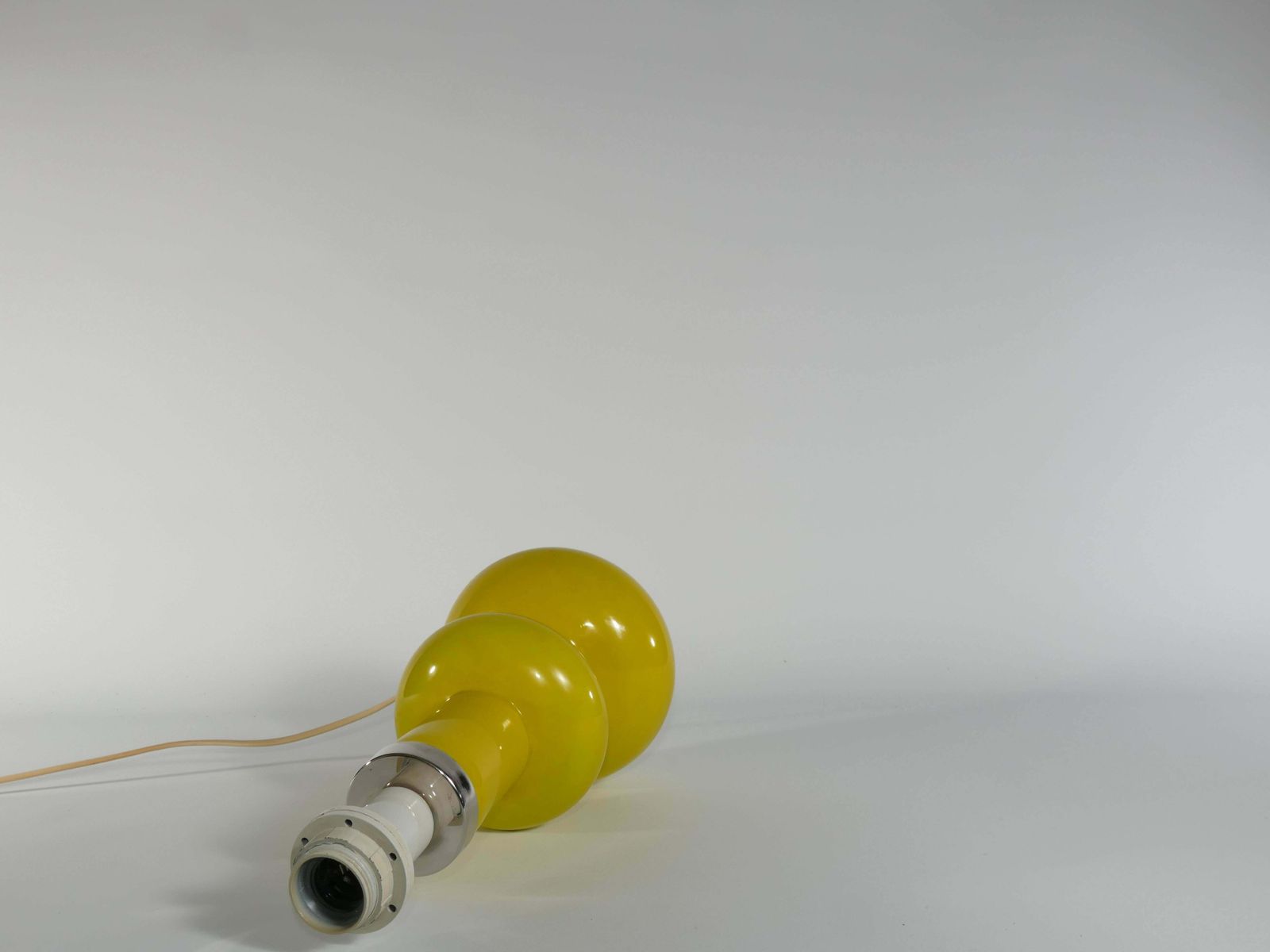 photo buy Mid Century Modern Curvaceous Bright Yellow Glass Table Lamp By Orrefors, 1960s