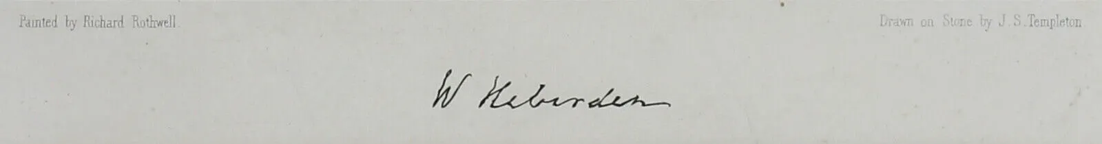 Lithograph By John Samuel Templeton After Richard Rothwell. "W Heberden" photo for sale