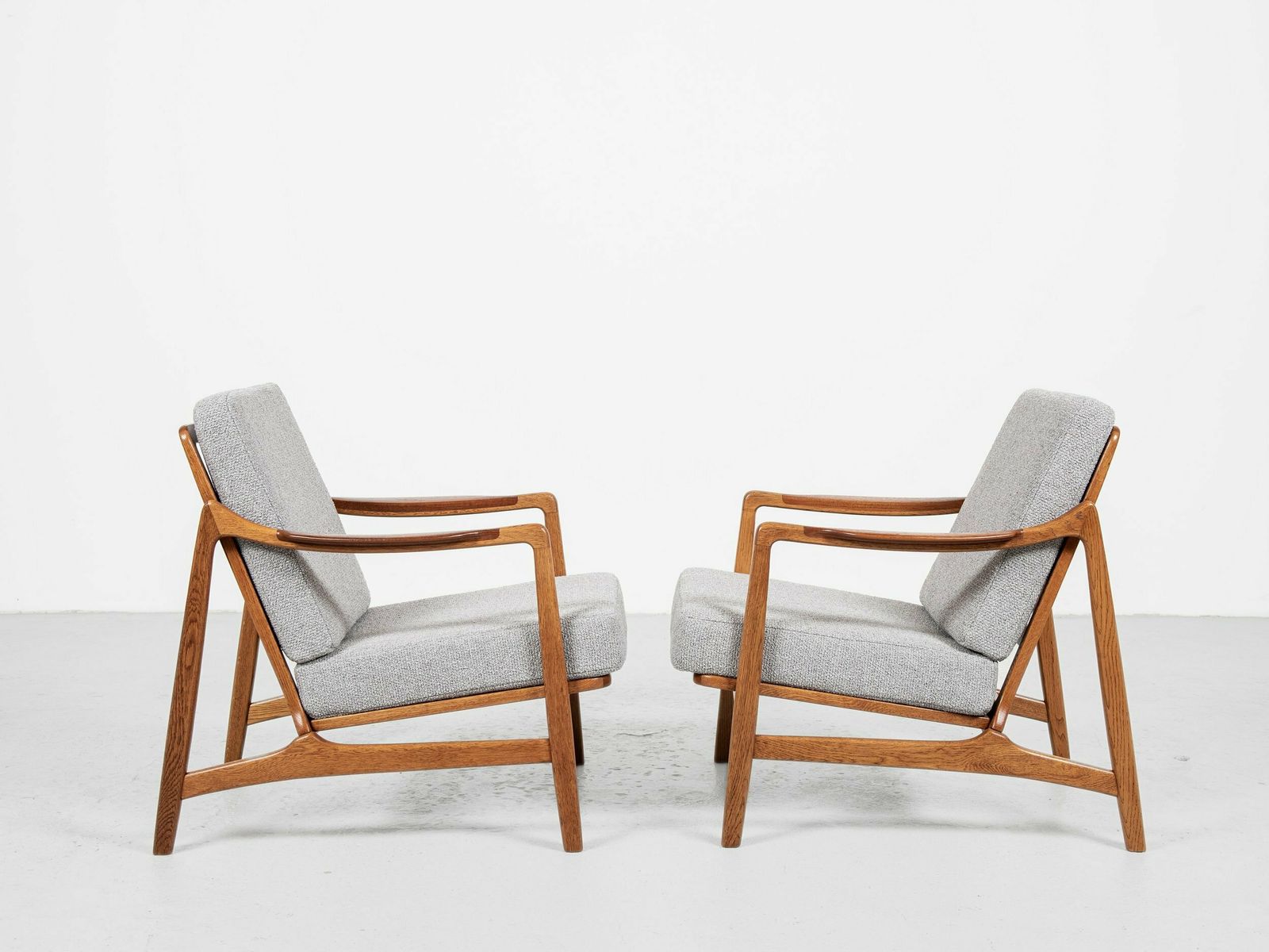 Midcentury Danish Sofa Set In Oak And Teak By Tove & Edvard Kindt Larsen For France & Daverkosen   With New Fabric photo buy