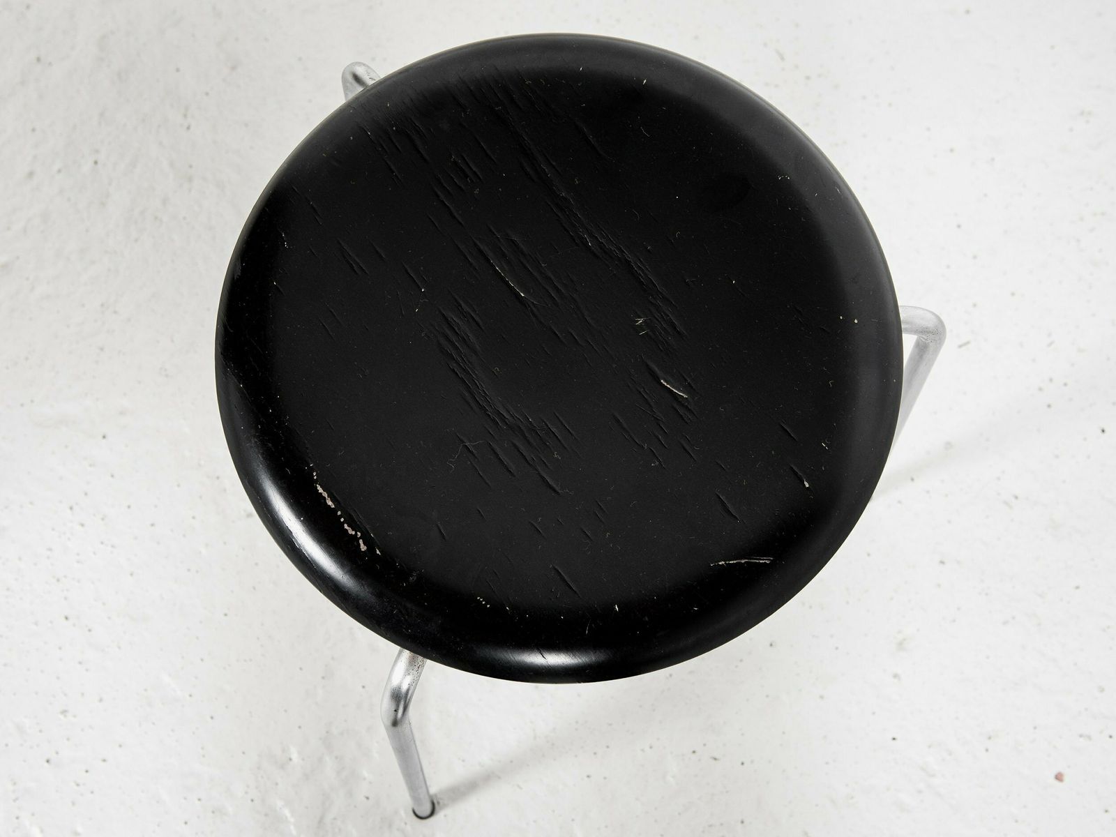Furniture Midcentury Set Of 6 Dot Stools In Black By Arne Jacobsen For Fritz Hansen, 1964 photo