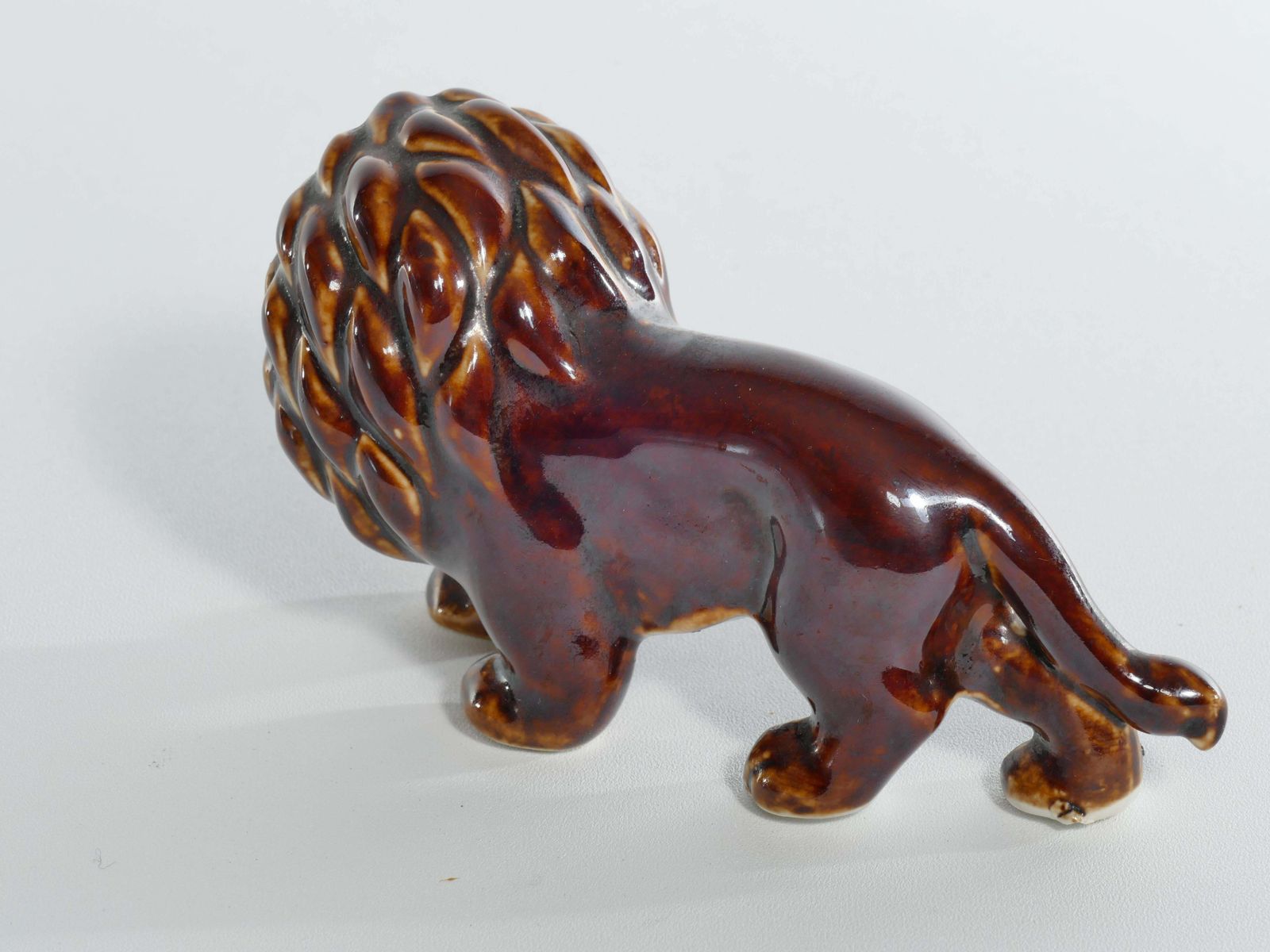 Mid Century Modern Chinese Brown Glazed Lion Figurine photo buy