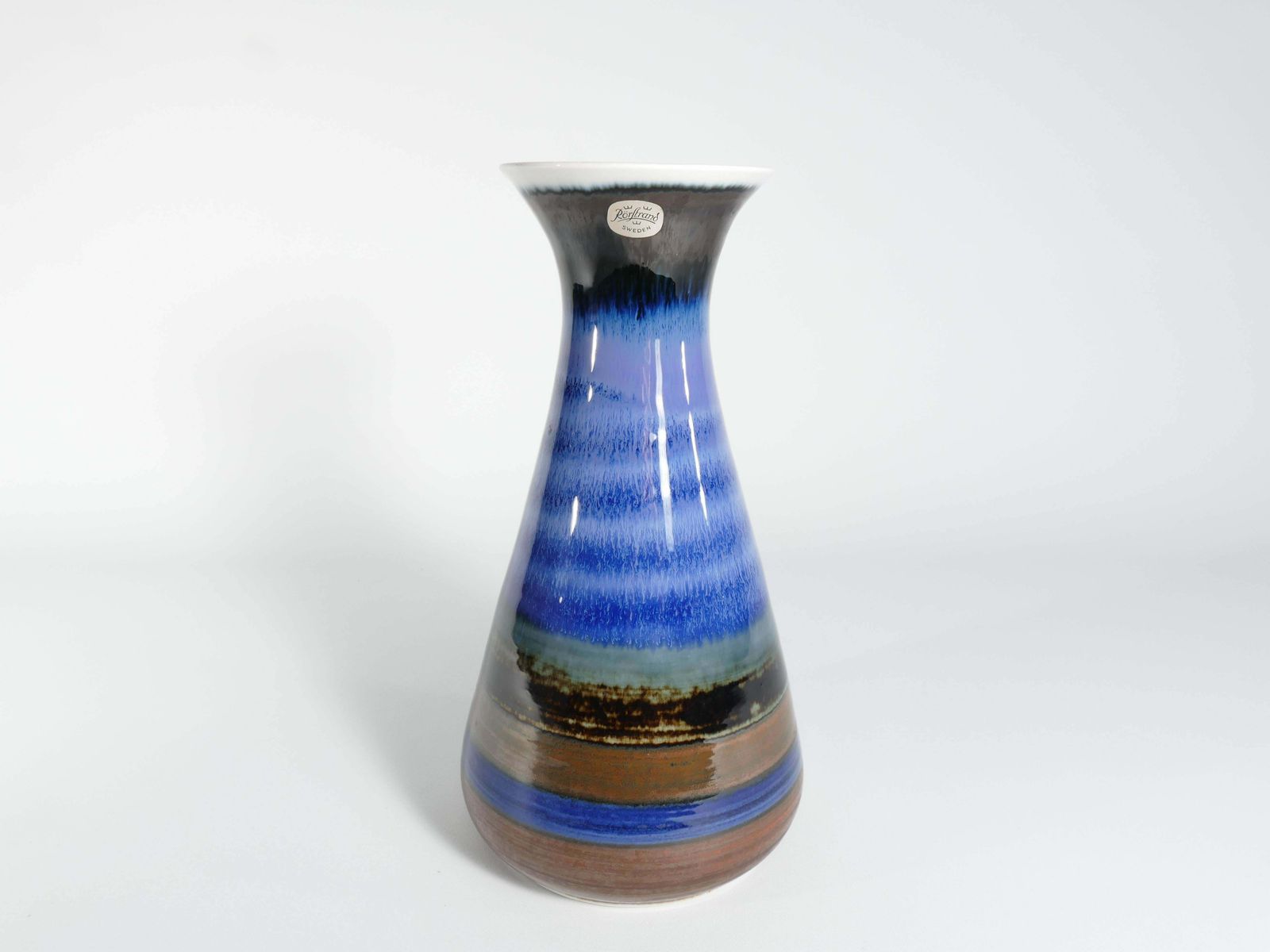 Large Polychrome Stoneware Vase By Gösta Millberg, Rörstrand, Sweden, 1960s photo vinterior