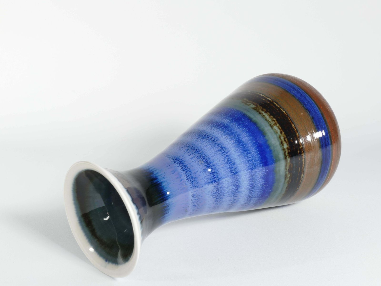 Home Decor Large Polychrome Stoneware Vase By Gösta Millberg, Rörstrand, Sweden, 1960s photo