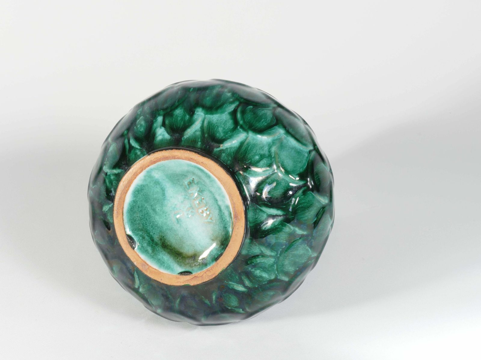 photo for sale Green Vicke Lindstrand Ceramic Vase "638" Upsala Ekeby, 1950's