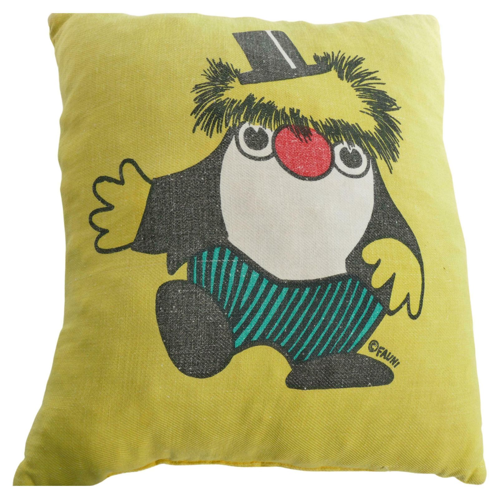 1970’s Atelier Fauni Yellow Pillow Depicting Mr Edward The Business Troll