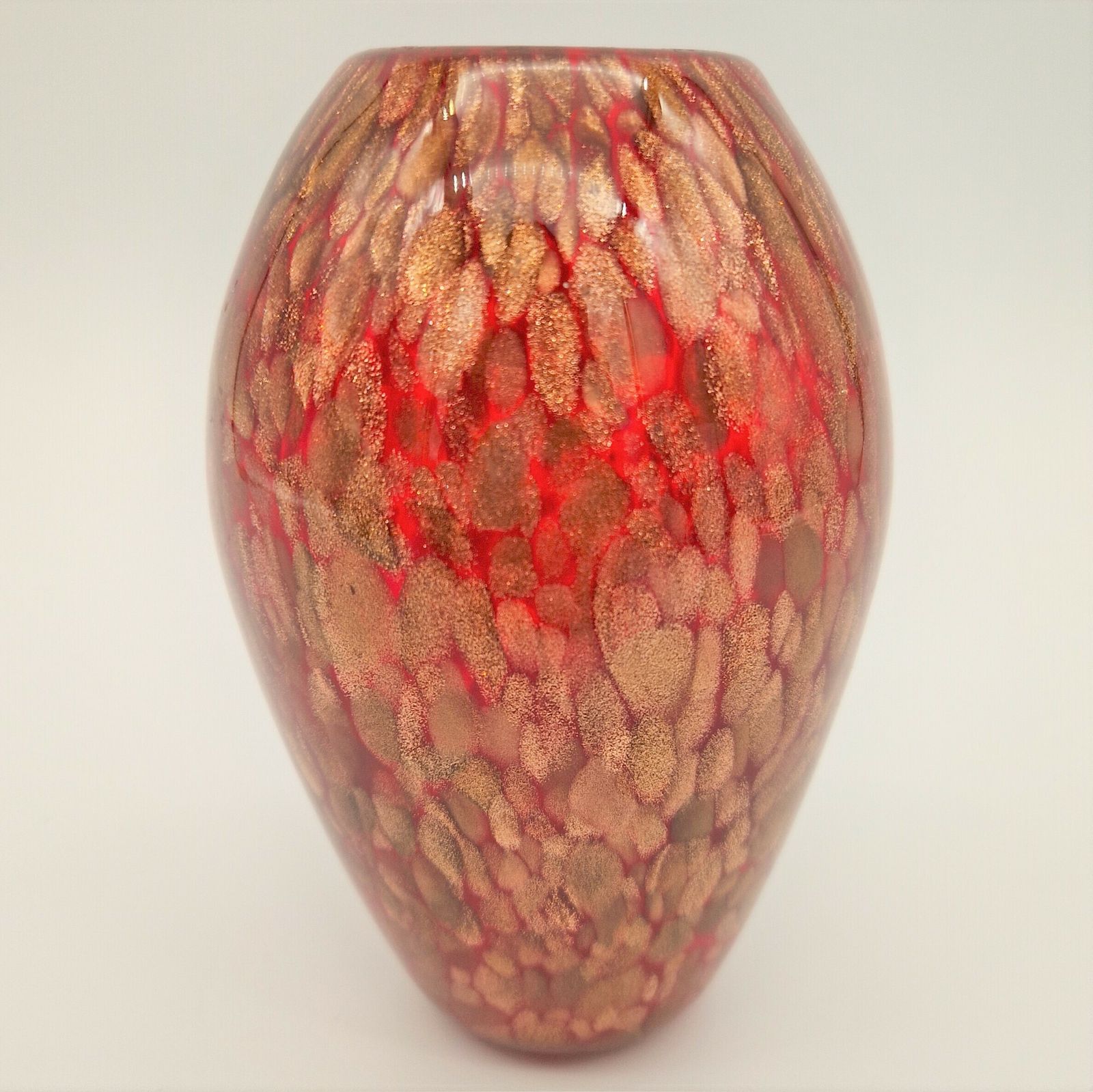 Vintage Glass Vase With Gold Glitter By Murano Italy. 1950   1959