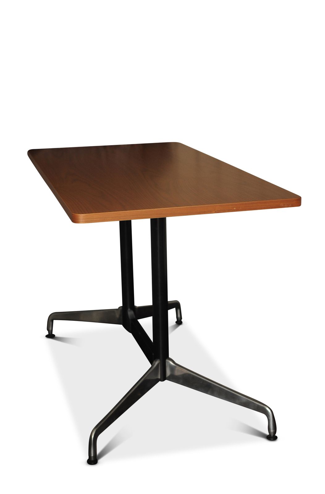 Charles And Ray Eames For Herman Miller Segmented Walnut & Steel Counter Height Table With Rectangular Top On Twin Supports Ol photo 3900.0