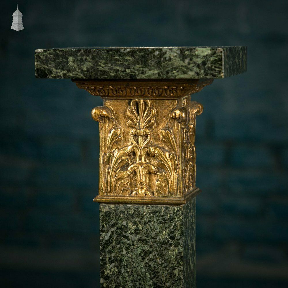 Marble Column Plinth Stand, 19th C French Empire photo furniture