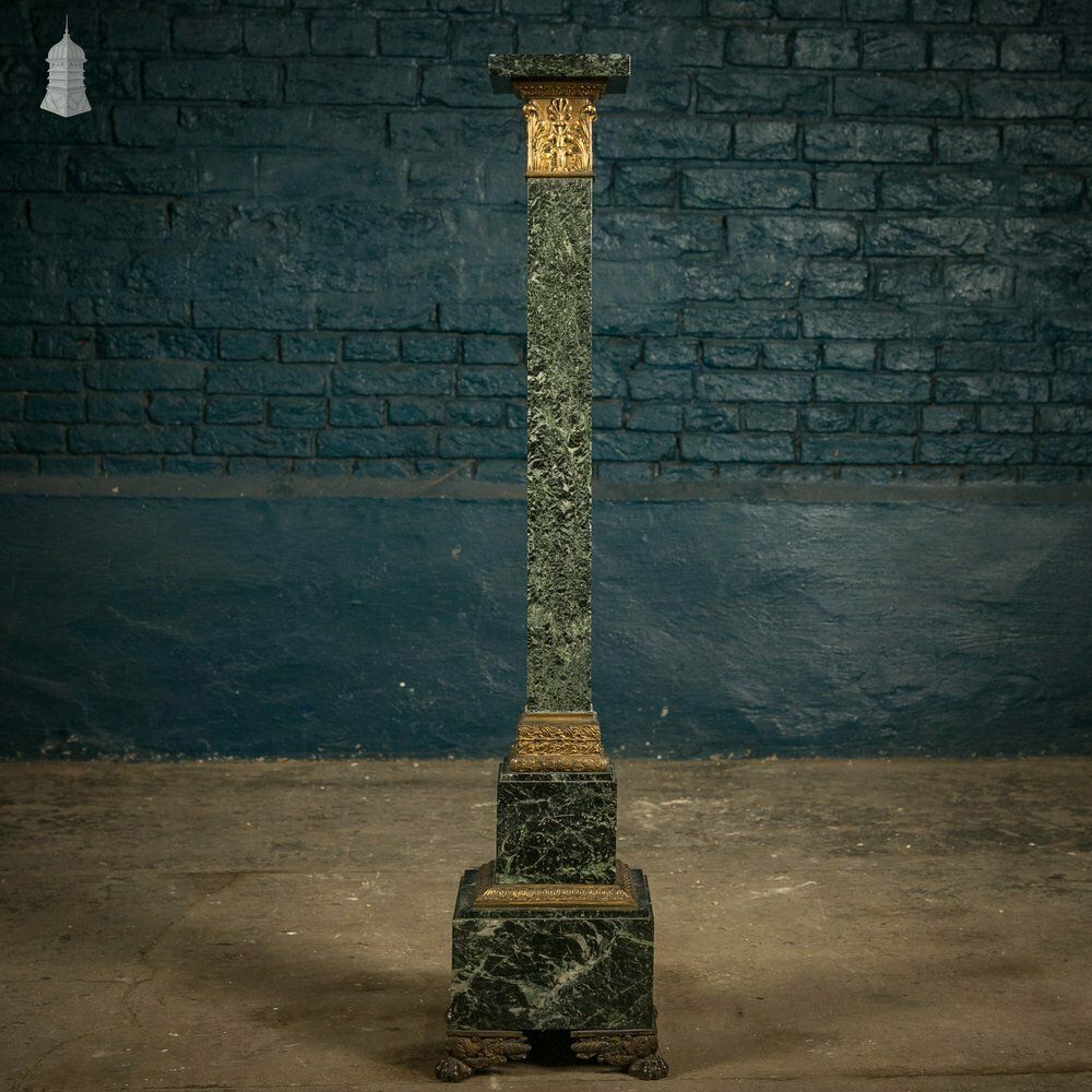 Marble Column Plinth Stand, 19th C French Empire