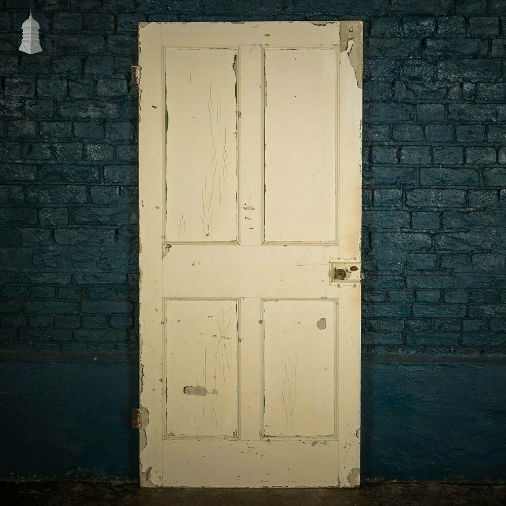 photo furniture Pine Panelled Door, 4 Raised Panel White Painted