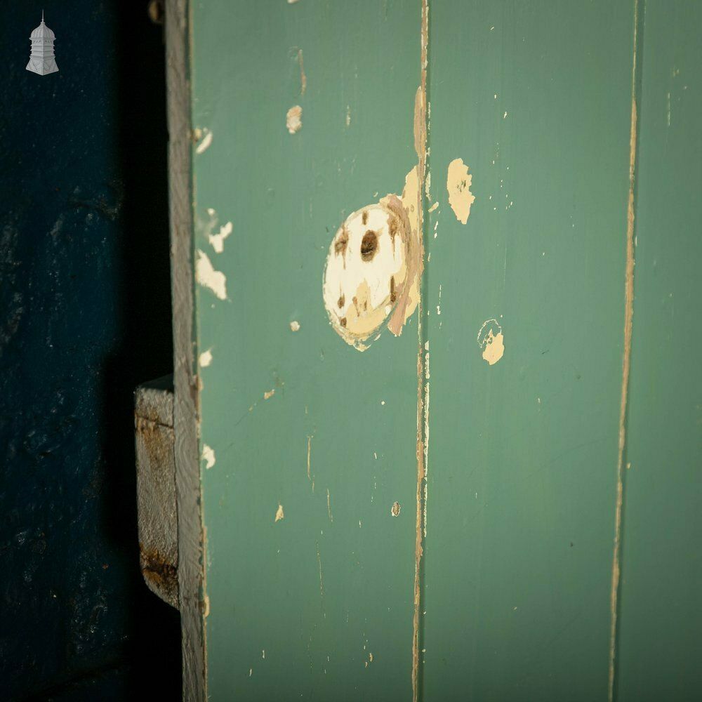 Ledged Plank Door, Green Painted Pine photo buy