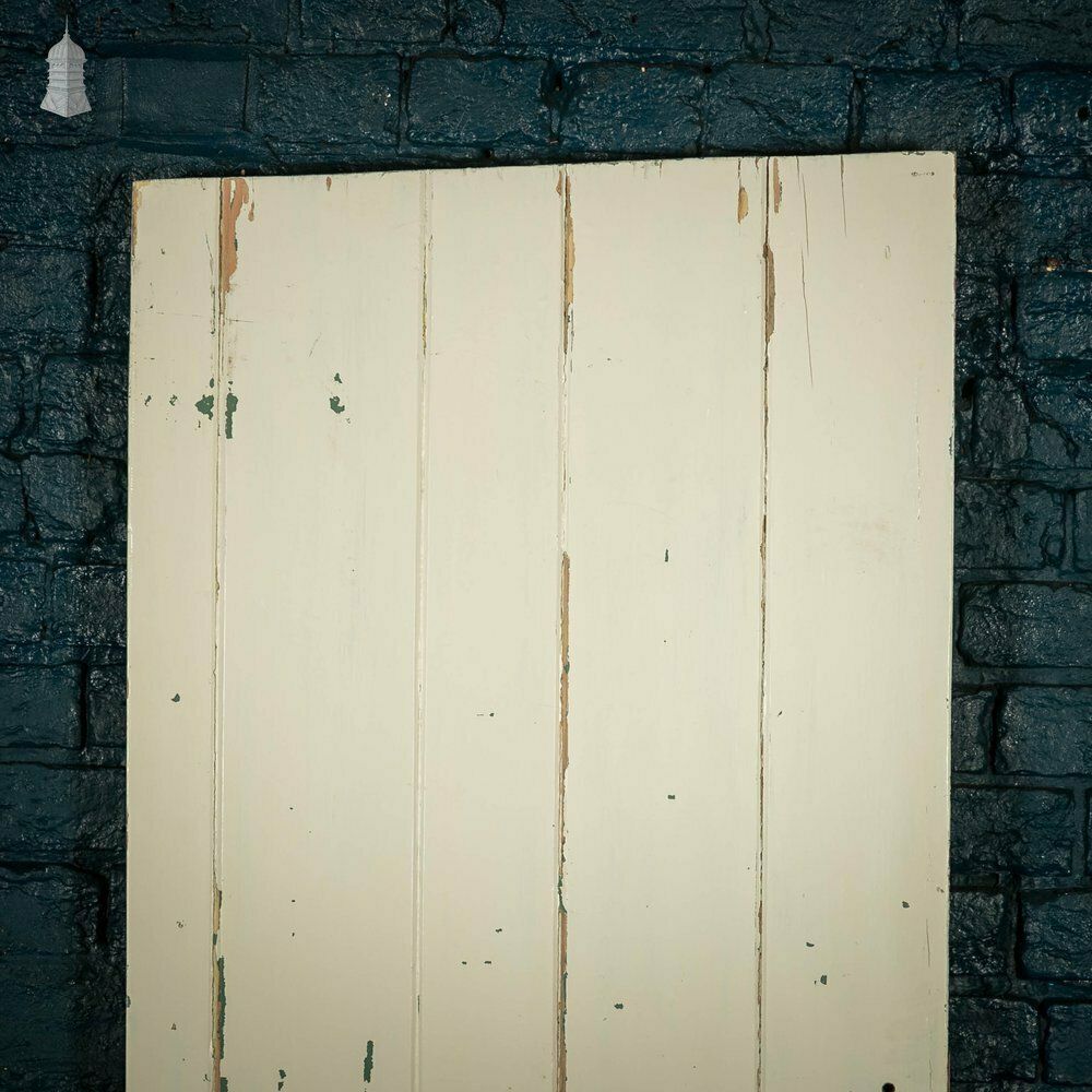 Ledged Plank Door, White And Pink Painted Pine photo furniture