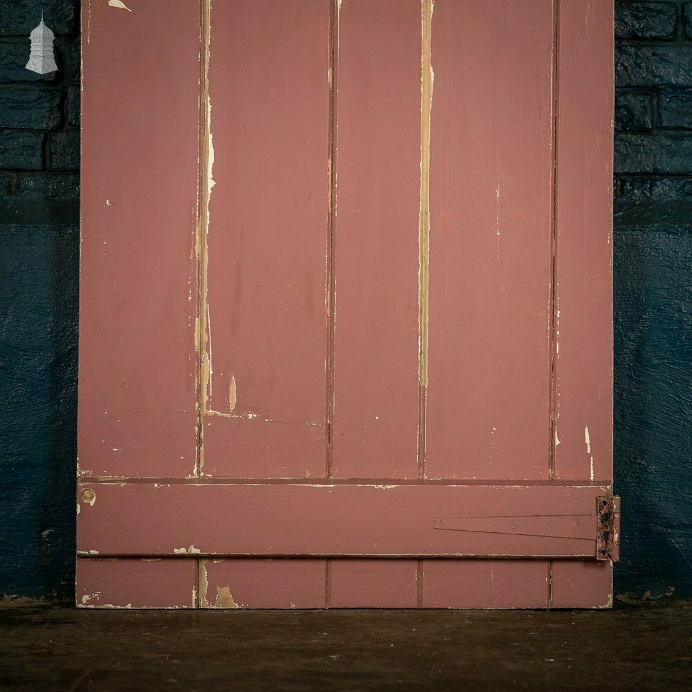 Home Fixtures Ledged Plank Door, White And Pink Painted Pine photo