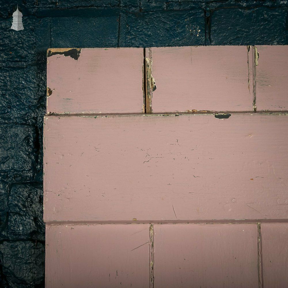 photo buy Ledged Plank Door, White And Pink Painted Pine
