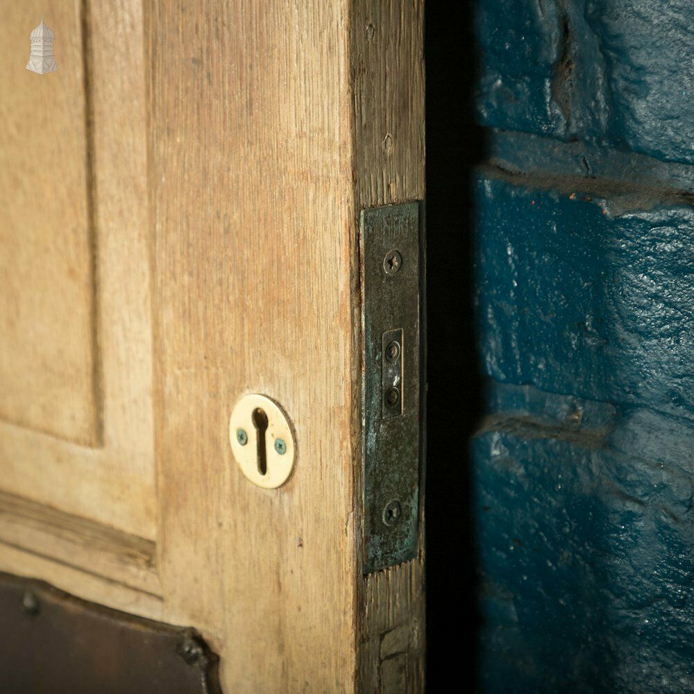 photo buy Oak Panelled Door, 8 Raised Panels With Leather Detail