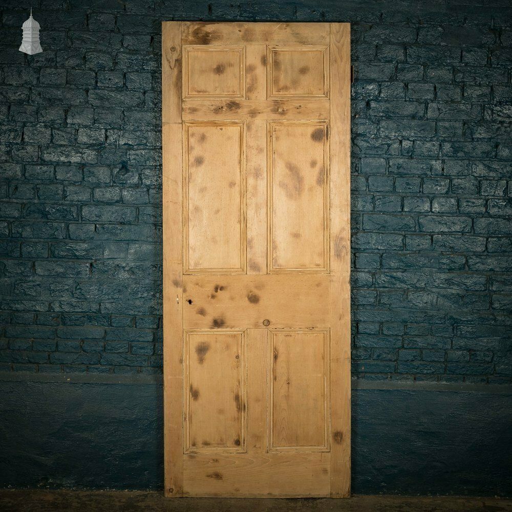 Pine Panelled Door, 6 Moulded Panel Door photo vintage
