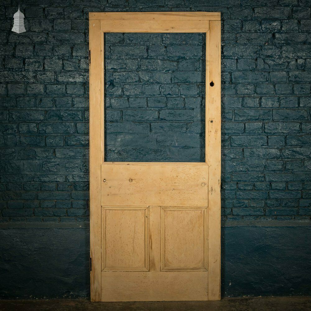Half Glazed Door, Pine Moulded 3 Panel