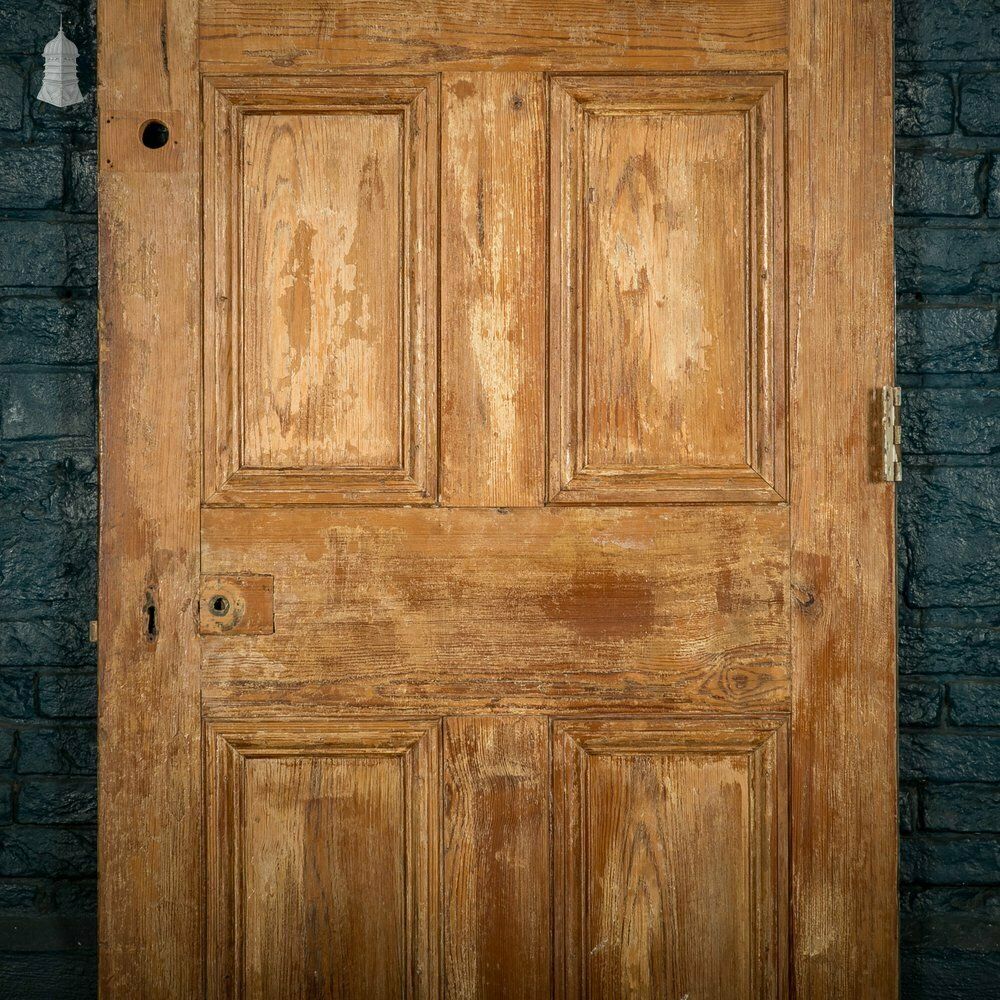 Pitch Pine Panelled Door, Victorian Style, 6 Moulded Panel photo furniture
