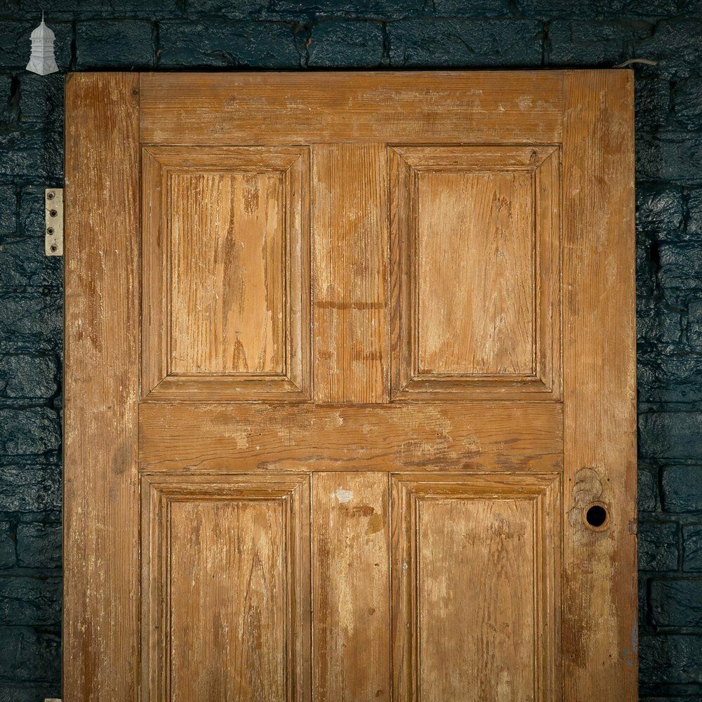 photo for sale Pitch Pine Panelled Door, Victorian Style, 6 Moulded Panel