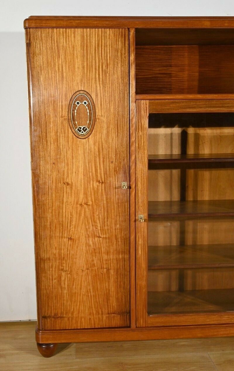 photo for sale Small Library Cabinet In Blond Mahogany, Art Deco – 1940