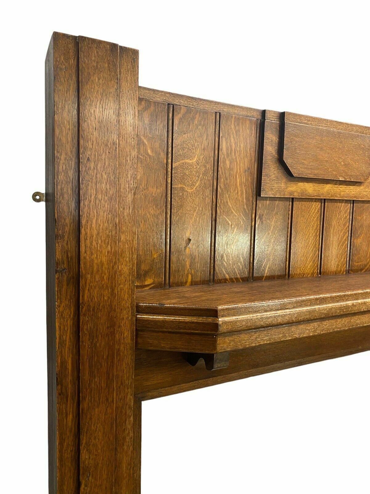 Art Deco 20 30s Antique Solid Oak Fire Surround Overmantle Period Fireplace Wood photo Home Fixtures