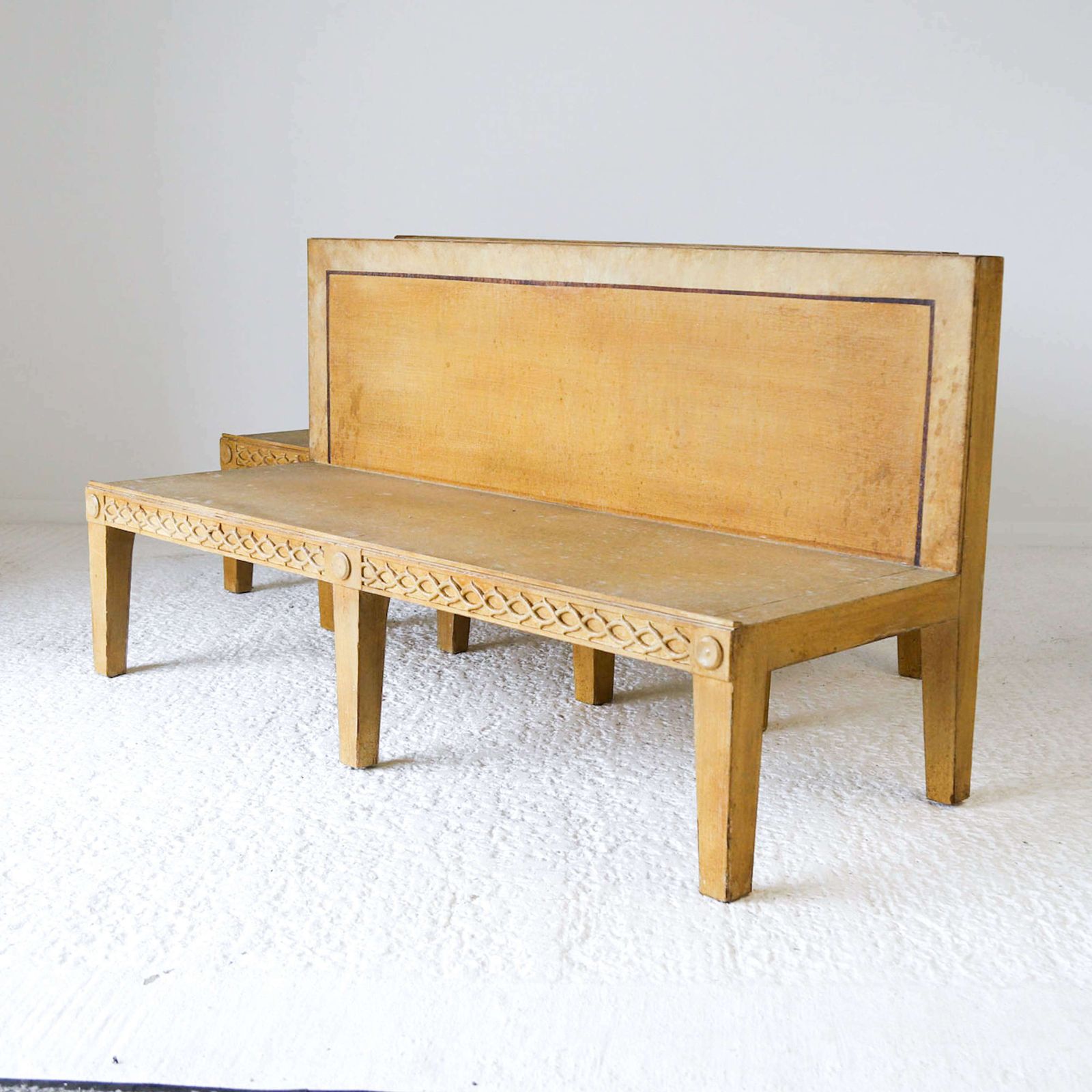 Pair Of Regency Style Ochre Hand Painted Benches photo 1025.0