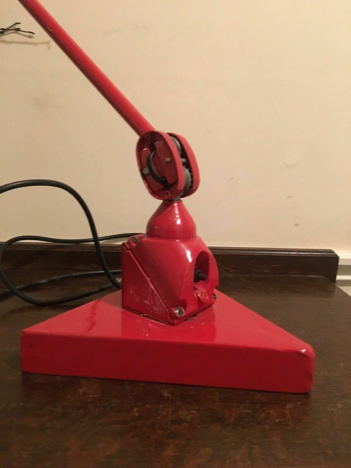 photo buy Large Red Enamel Machinist Work Lamp Industrial Desk Lamps Early/Mid C20