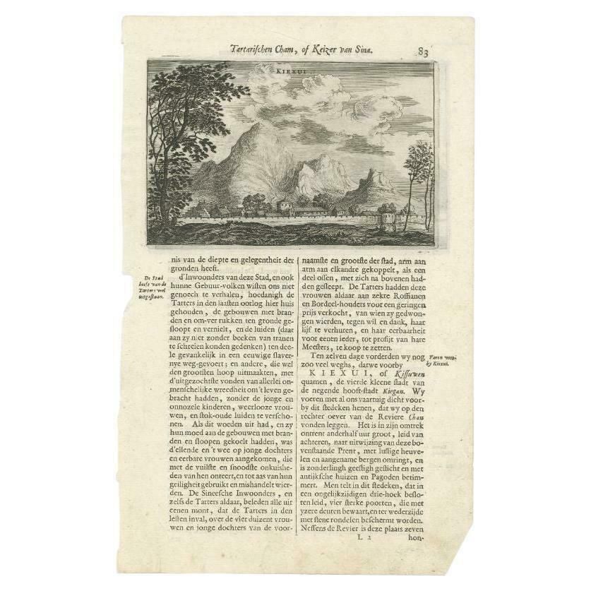 Antique Print Of Chishui In China By Nieuhof, 1665