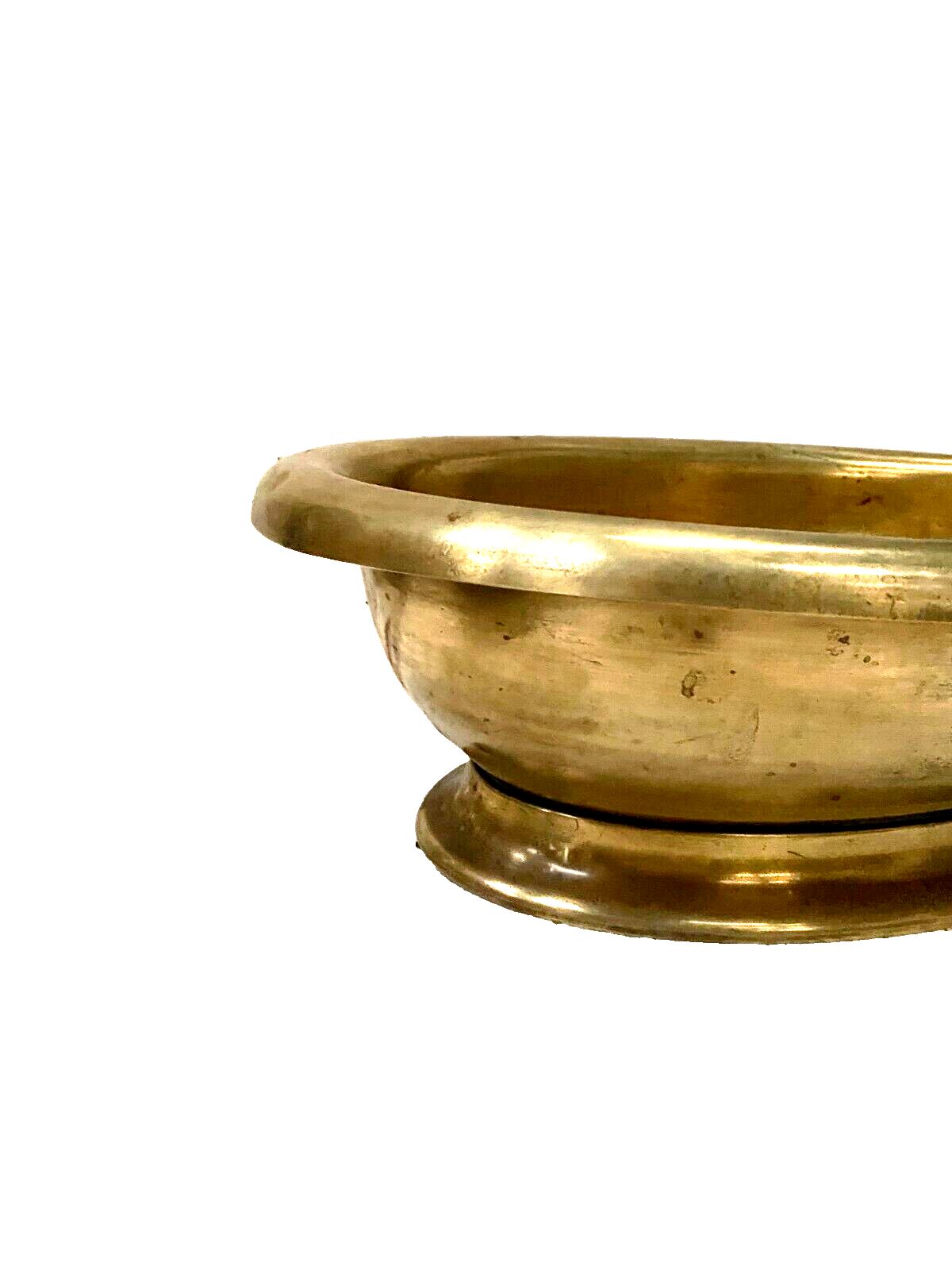 Grand Bassin Ovale Sur Piédouche En Cuivre Jaune XX Siècle photo furniture