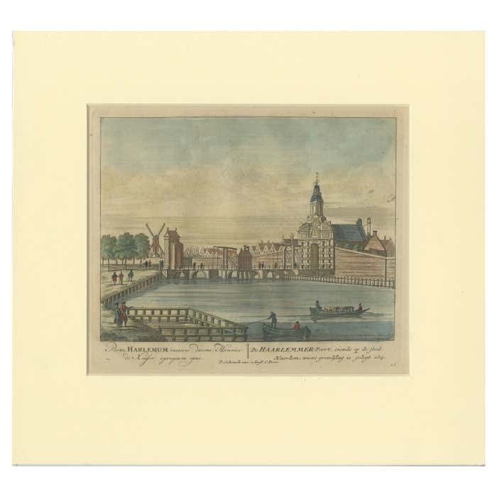 Antique Print Of The 'Haarlemmerpoort' In Amsterdam City, The Netherland, C.1708
