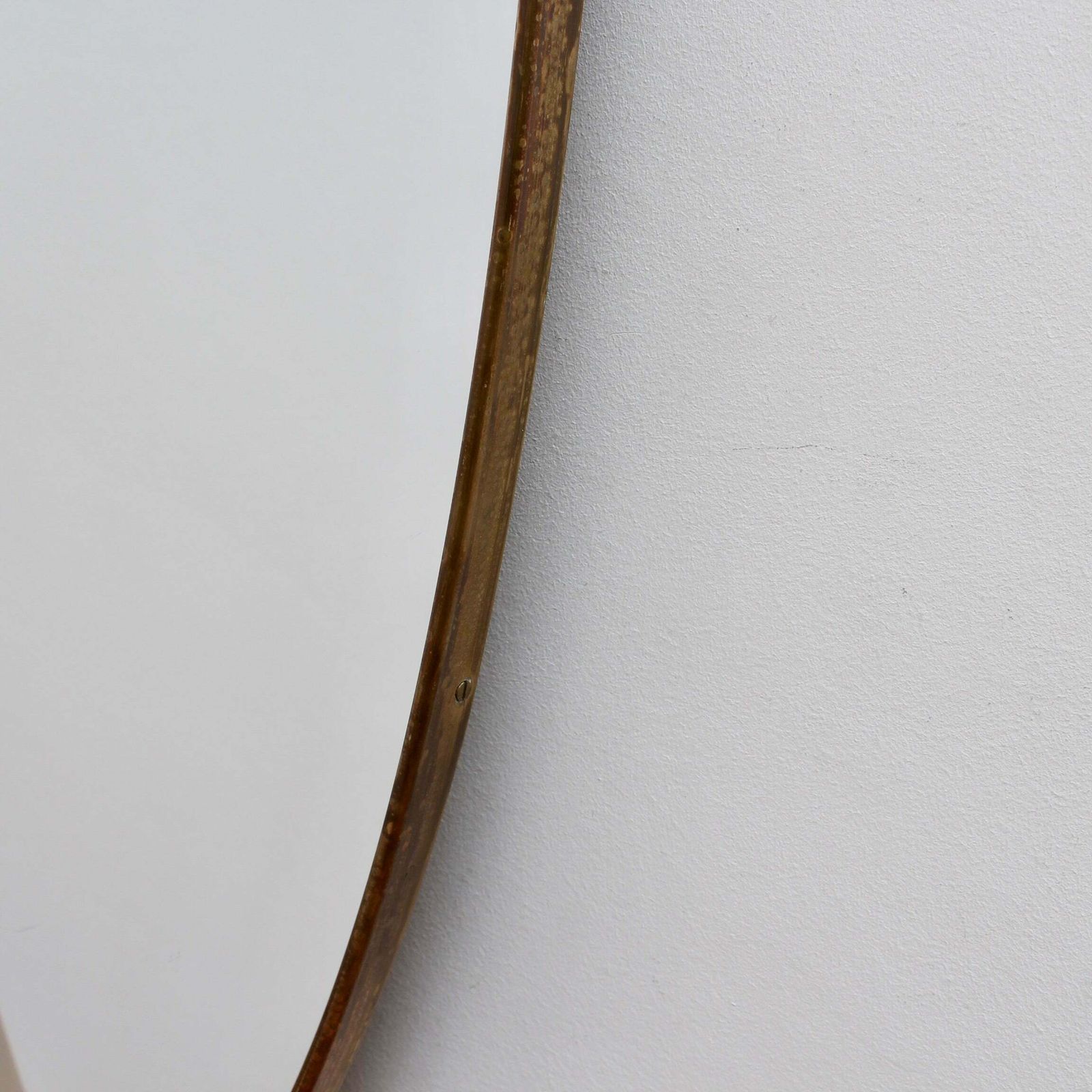 photo for sale Vintage Italian Wall Mirror With Brass Frame (Circa 1950s)