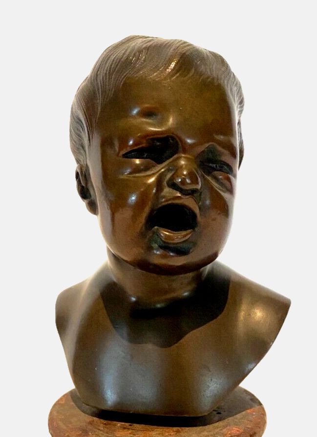 Bronze Group "Miniature Bust Of A Young Child" 20th Century photo buy