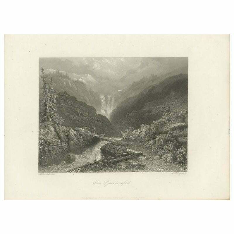 Antique Print Of A Pyrenees Trail, Circa 1850