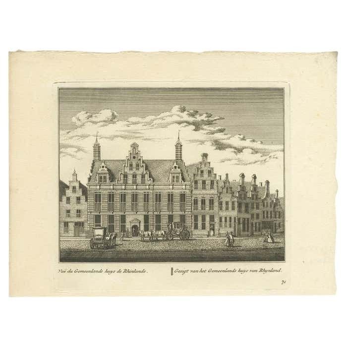 Antique Print Of A Community Home Of Rijnland, The Netherlands, Circa 1800
