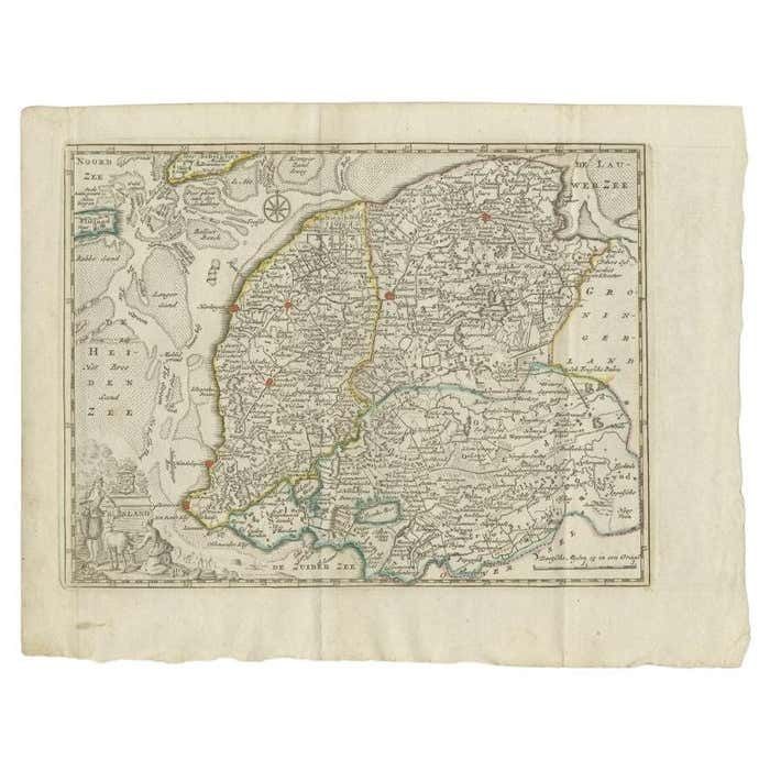 Antique Map Of The Province Of Friesland By Keizer & De Lat, 1788