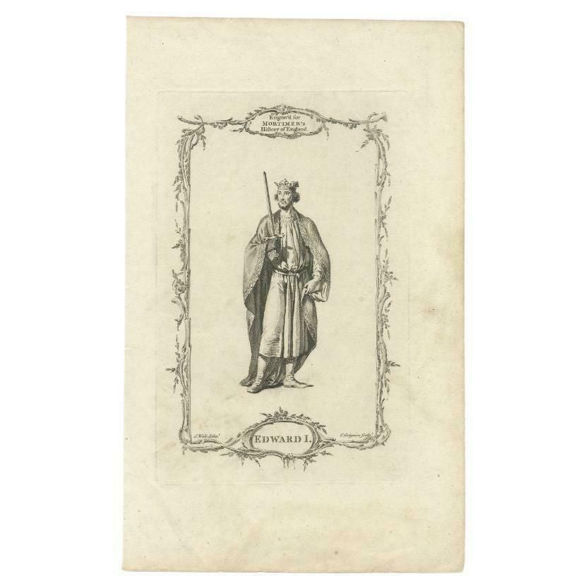 Antique Print Of Edward I By Grignion, Circa 1784