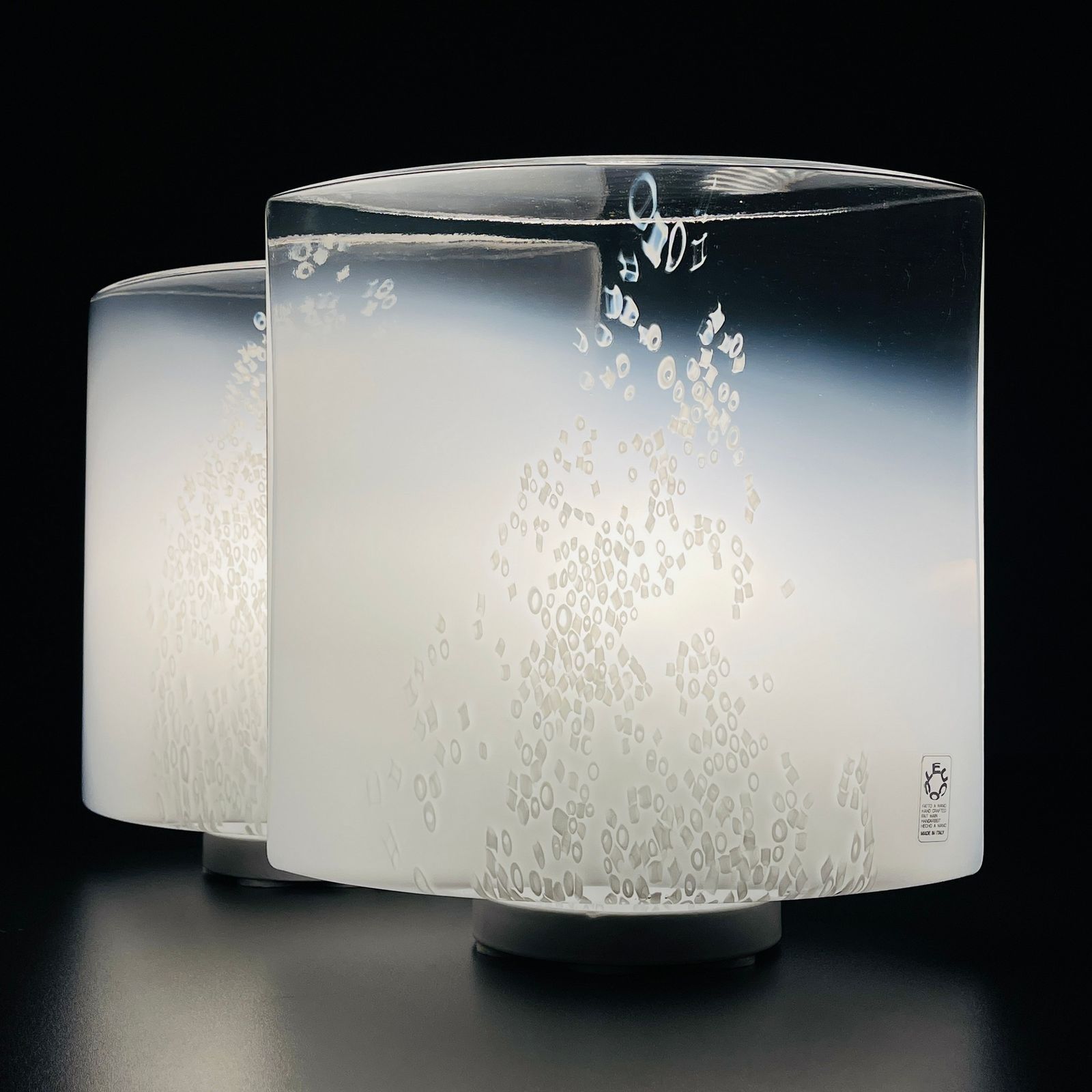 Pair Of Murano Table Lamps Idra By Rosanna Tosa For Leucos, Italy 1980s photo buy