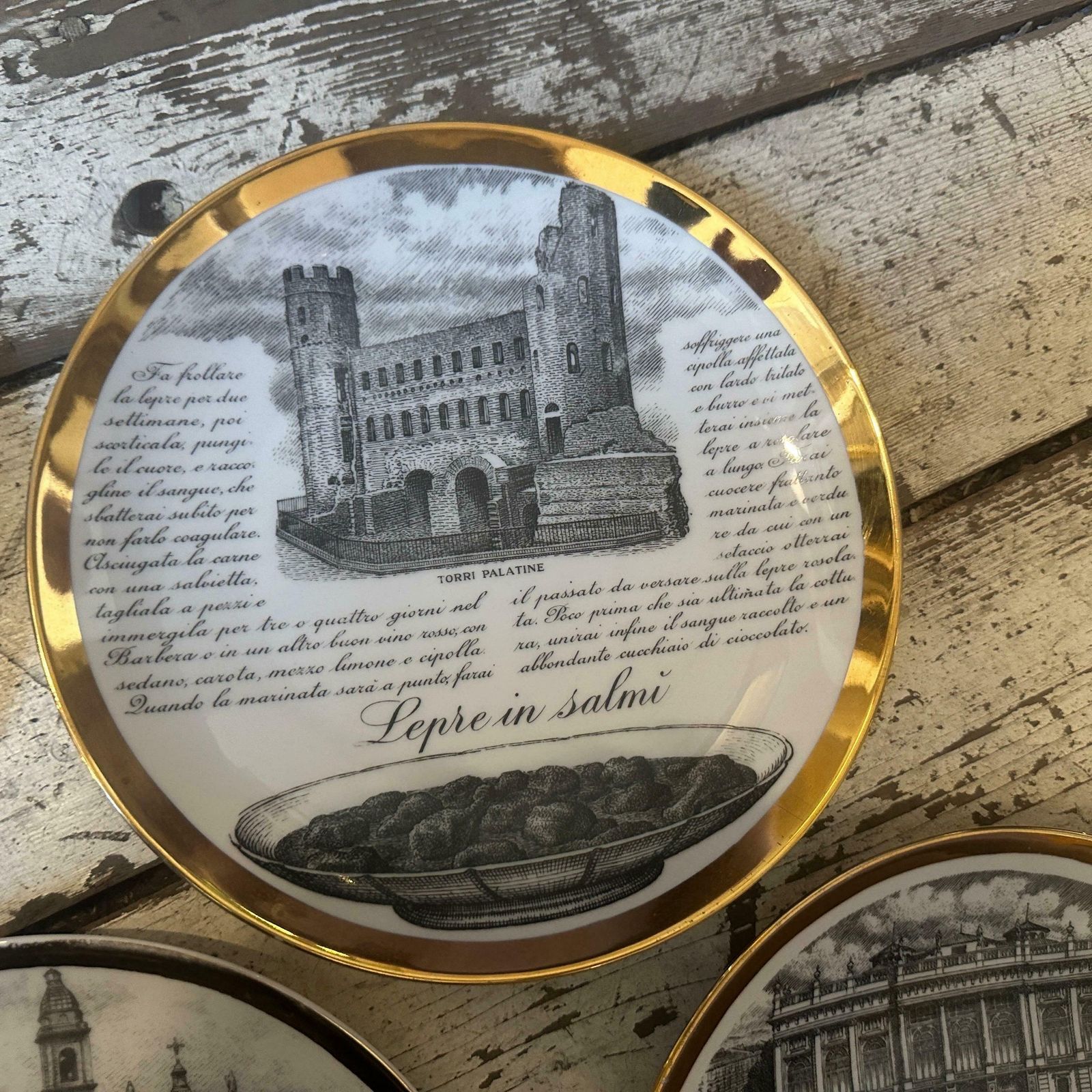 1970s Set Of Four Mid Century Modern Porcelain Mural Plates By Piero Fornasetti photo Home Decor